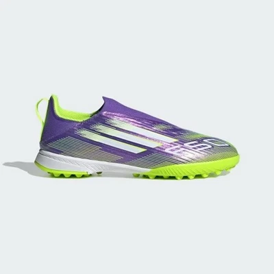 adidas F50 League Laceless Kids Junior Turf Soccer Cleats Shoes Purple JI0010 - Image 1 of 4