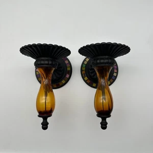 PartyLite Global Fusion Mosaik Glas Wandleuchter Set Kerzenhalter Sockel - Bild 1 von 12