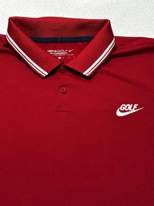 Nike Golf Dri-Fit Tour Performance Polo Shirt Mens XL Red Tipped Novelty 749946 - Picture 1 of 9