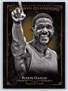 2016 UD Goodwin Champions Justin Gatlin Rookie Black & White Parallel RC #119 - Picture 1 of 2