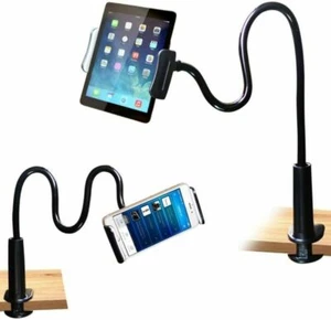 Flexible Goose Neck Long Lazy Arm Bedside Desk Tablet Phone Mount Holder Stand - Picture 1 of 13
