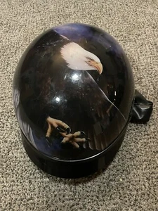 Vtg Harley Davidson Half Helmet DOT Flight Patriotic Eagle Size XL Made In Italy - Picture 1 of 6