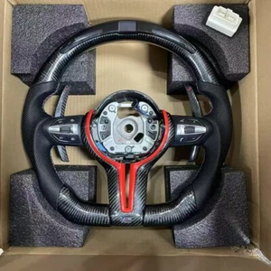 Real Carbon Fiber Sport Steering Wheel Fit BMW G30 540i X7 G05 X5 X6 G80 M5 M8 - Picture 1 of 18