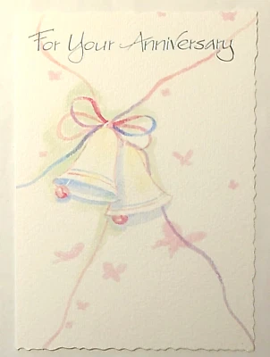 MAJESTIC GREETINGS 1 Anniversary Greeting Card/Envelope Bells Happy Love Joy Dreams Life Sharing