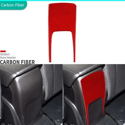 Red Carbon Fiber Armrest Box Rear Storage Panel Cover Trim For Ford Focus 12-14 - image 1 of 4