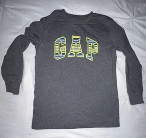 Gap Kids Grey Long Sleeve crew Neck T-Shirt Gap Logo Boys Size Small - Picture 1 of 7