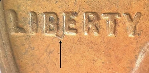 1955-S Lincoln Wheat Cent-"BIE Die Chip Mint Error" & Die Chip in (9)-BN-Beauty! - Picture 1 of 6