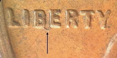 1955-S Lincoln Wheat Cent-"BIE Die Chip Mint Error" & Die Chip in (9)-BN-Beauty! - Image 1 of 4