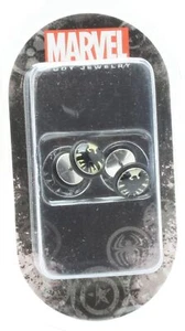 Marvel - Body Jewelry SHIELD Fake Gauge Cheater Plug Earrings Pair 18G - 2012 - Picture 1 of 1