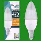 1x 5.5w Led Ultra Low Energy, Instant On, Pearl Candle Light Bulb, Ses, E14 Lamp