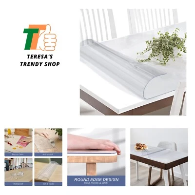 42 x 78 Inch Clear Table Cover Protector,1.5mm Thick Clear Table Protector, R... - Image 1 of 4