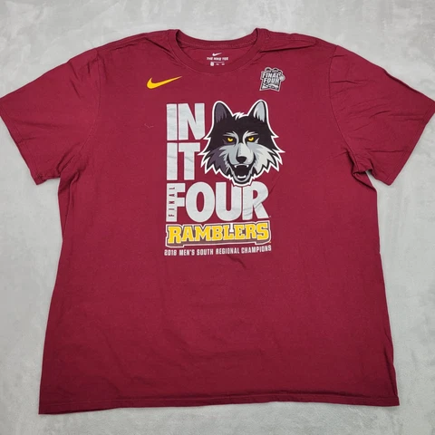 Loyola Ramblers Shirt Adult XXL Red Nike Team Crew Chicago 2XL Final Four 2018 Cover