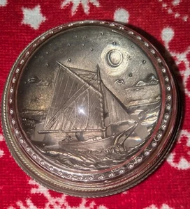 80's Vintage Meadow Mountain Designs Charles Hill Ship in Storm Paperweight - Picture 1 of 2