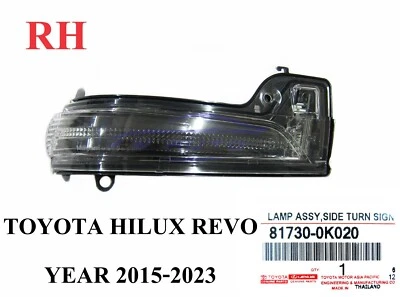 GENUINE RH SMOKE SIDE TURN SIGNAL LAMP FOR TOYOTA HILUX REVO FORTUNER 2015-2024 - Image 1 of 4