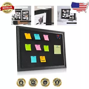 Elegant Framed 30" x 20" Black Cork Board - Perfect for Creative Home Offices - Picture 1 of 11