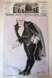 CROQUE MORT CARICATURE de GILL JOURNAL SATIRIQUE L'ECLIPSE N° 262 de 1873 - Imagen 1 de 1