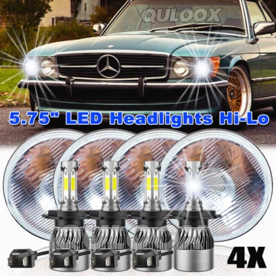 Fit Mercedes-Benz 380SL 450SL 560SL 4PCS 5.75" Round LED Headlights Hi/Lo Beam Foto 1 de 4