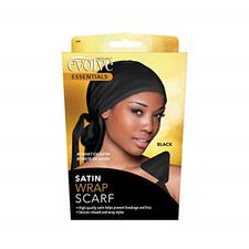 Evolve Satin Wrap Scarf, Black