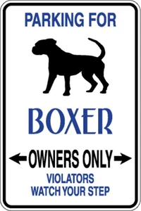 Parkplatz nur für Boxerbesitzer Hund Metall Aluminium 12" x 8" Schild - Bild 1 von 2