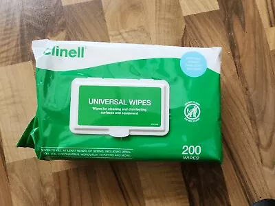 CLINELL Antibacterial Wet Wipes KILLS 99.9% Of Germs 200 Large Wipes Per Pack • 4.99£