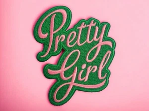 Pretty Girl Sorority Iron-on patch 3.5 x 3.5 inches - Picture 1 of 2