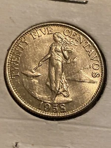 1958 Philippines 25 Centavos USA Commonwealth Design Coin (24061301R) - Picture 1 of 4