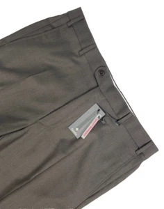 New ZANELLA Todd Brown 100% Wool Flat Front Dress Pants Trousers Mens 36 Waist - Picture 1 of 11