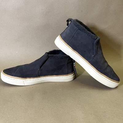 Toms Zapatos Mujer 8.5 Gris Cuero Paxton Piel Borde Sin Cordones Tenis Atléticos Foto 1 de 4