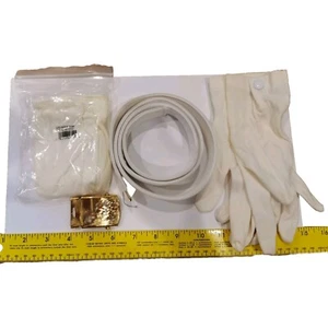 Guantes de cinturón blancos de latón macizo con hebilla de cinturón de la Marina de los Estados Unidos - Imagen 1 de 7