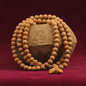Mala Bodhi Samen Buddhistische Gebetskette Hell Ø11mm Schützerknoten Gelb 108 - Bild 1 von 3
