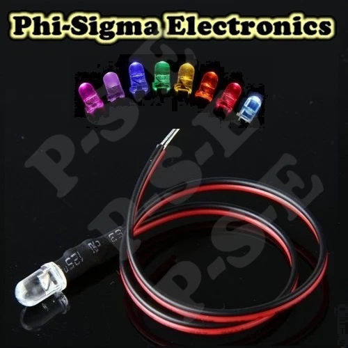 Pre-WIred Ultra Bright LEDs : 9v~12v : Constant / Flashing / Flickering: 3mm 5mm - Image 1 of 1