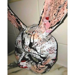 ORIGINAL Halloween Paper mache Scary Rabbit-Man mask Cosplay mask - Picture 1 of 12