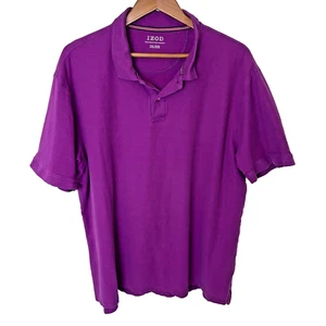 IZOD Men's XXL Purple Short Sleeve Polo Shirt Performance Stretch - Picture 1 of 7