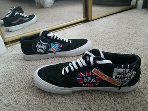 RARE VANS The RAMONES/BEATLES ULTRACUSH PRO SUEDE/CANVAS SKATEBOARDING Shoes red - Picture 1 of 12