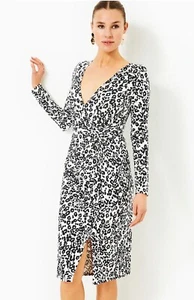Nuevo Vestido Midi Lilly Pulitzer Odella Cuello en V, Coco Lets Pawty $198 Talla 4 - Imagen 1 de 4