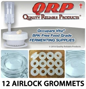 12 Schleusentüllen Lebensmittelqualität Klar Silikon passt Fermentationsset Glasdeckel - Bild 1 von 1