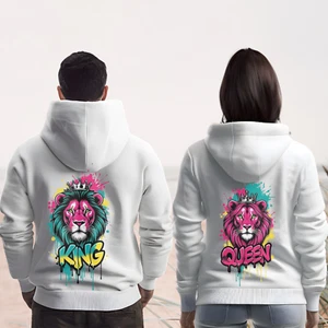 Sudadera King and Queen | Sudadera con capucha a juego para parejas - Imagen 1 de 10