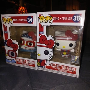 Funko Pop,! Hello Kitty Team USA, Swimming, Gold Medal 34 & 36 Vaulted  - Picture 1 of 8