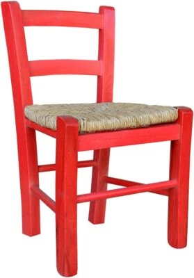 Sedia bimbi sediolina baby in legno seduta impagliata multicolore colorate nido - Immagine 1 di 4