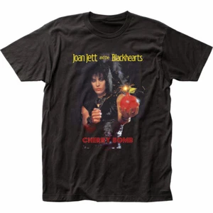 Joan Jett Cherry Bomb T Shirt Mens Licensed Rock N Roll Music Classic Tee Black - Picture 1 of 2