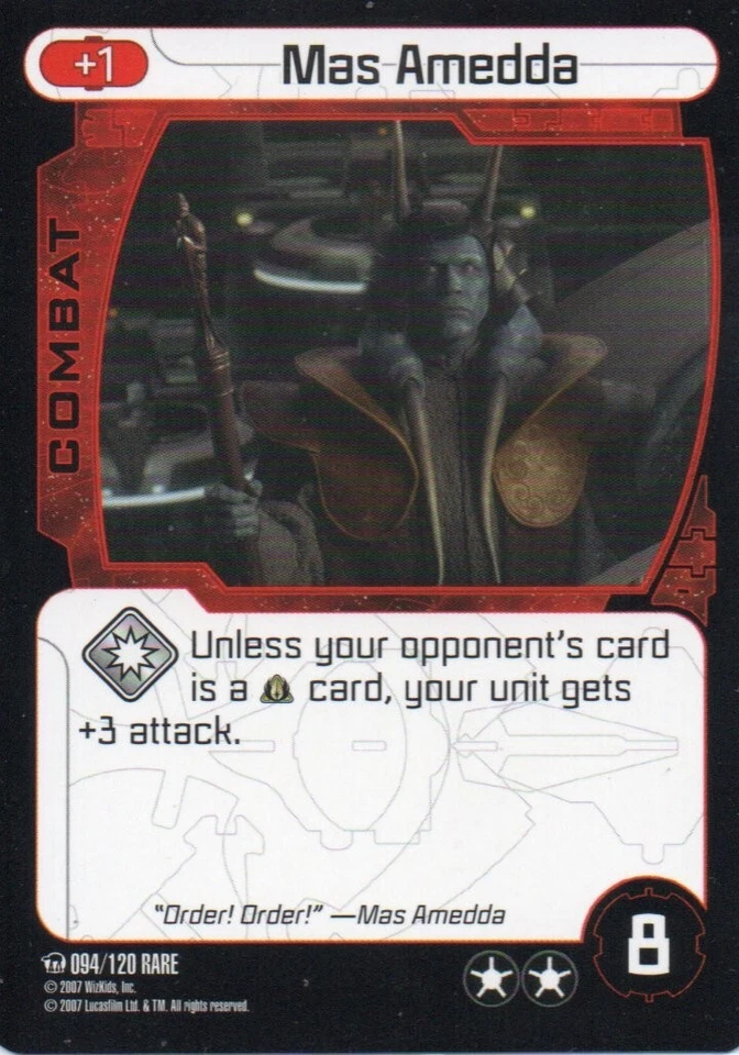 Star Wars Pocket Model - Mas Amedda #94 Rare Card - Image 1 of 1