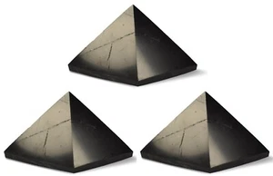 Shungite World Shungite Pyramid 3 pcs - Various sizes ( Polished or Unpolished ) - Picture 1 of 37