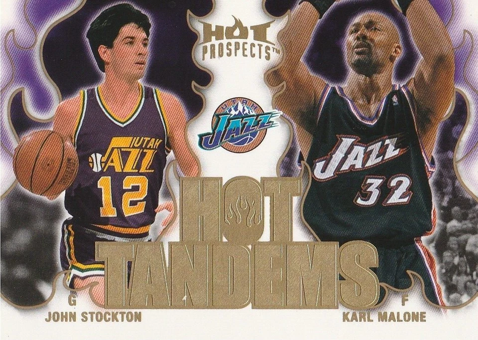 2008-09 Hot Prospects Hot Tandems #HT19 John Stockton/Karl Malone - Image 1 of 3