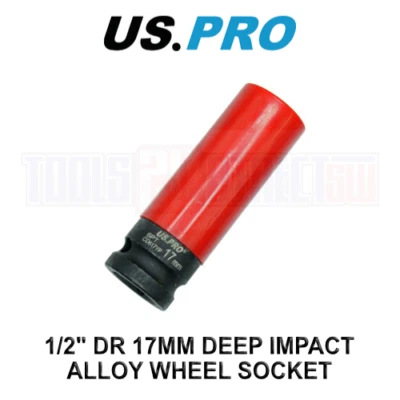 US PRO Tools Single 1/2" Dr 17mm Deep Impact Alloy Wheel Socket 3758