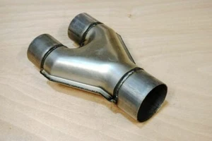 Single 3", Dual 2.5" Y-pipe Universal Ypipe Y Pipe Aluminized Duals Dual Exhaust - Picture 1 of 1