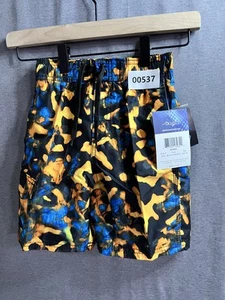 537- FREE SHIPPING NWT KANU SURF BOYS M (5/6) SWIM TRUNKS HYDRO BLACK/ORANGE - Picture 1 of 5