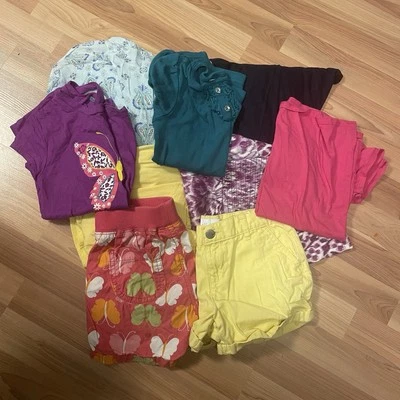 Lot Of 9 Mix Shirts Dresses Shorts Size M 7-8 Spring Summer Camp Rec Vacation - Image 1 of 4