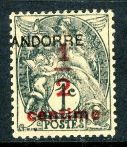 Andorra 1931 giornale francese 1/2¢/1¢ grigio nero Scott #P1 come nuovo G161 - Foto 1 di 6