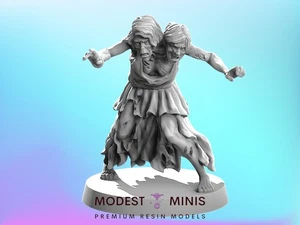 Zombie Siamese Twin - 28mm+ Resin Mini | Zombicide  Zombicircus Vaultz - Picture 1 of 1