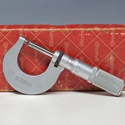 Micrómetro exterior Starrett 0–1” con caja original • L.S. Starrett Co. Athol MA  Foto 1 de 4